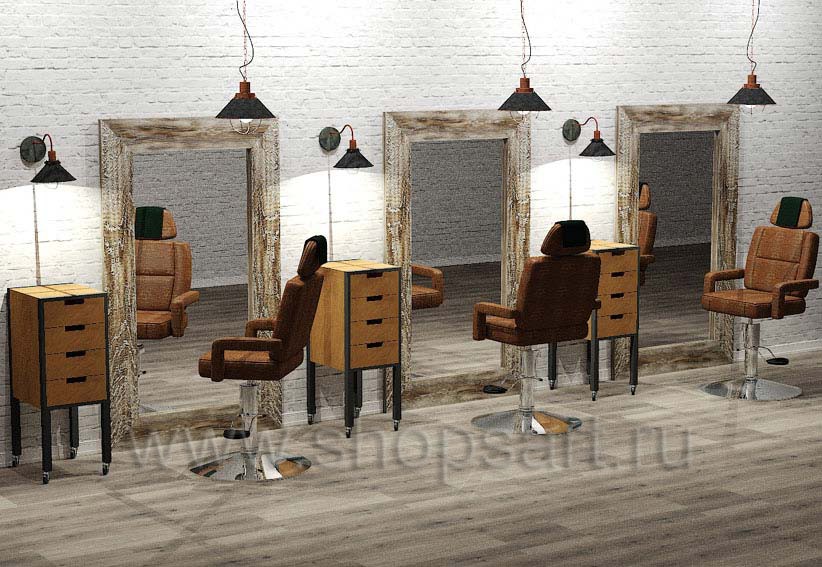 Дизайн интерьера для салонов красоты парикмахерских и барбершопов в стиле ЛОФТ