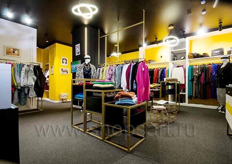 Стильный дизайн интерьера магазина одежды