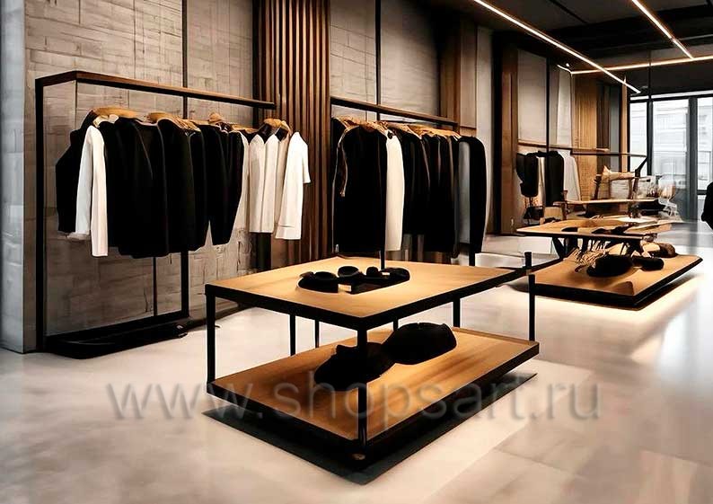 Торговое оборудование для магазинов одежды коллекции ЛОФТ